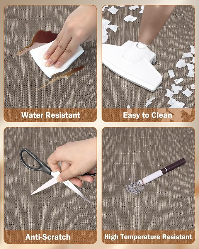 Blvornl Office Chair Mat for Hardwood Floor, 47.2"*60" Desk Computer Chair Mat for Hard Wood, Large Anti-Slip Hard Floor Protector Rolling Chair Mat, PVC Mat Desk Rug for Office and Home Dark Brown