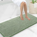 Smiry Luxury Chenille Bathroom Rugs 47x20, Extra Soft and Absorbent Shaggy Bath Mat, Machine Washable, Non-Slip Plush Carpet Runner for Tub, Shower, and Floor, Home Decor Accessories, Sage Green