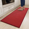 YDKGL Kitchen Rugs Non Slip Washable, Rubber Backing Soft Chenille Braided Kitchen Mats for Floor, Super Absorbent Kitchen Runner Rug Standing Mat Sink Mat, Easy to Clean, Red 17"x47"