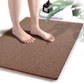godehone Shower Mats Non Slip Without Suction Cups, PVC Loofah Bathroom Mats, Loofah Mats for Shower and Bathroom, Quick Drying, 23.6× 34.6 Inch, Brown