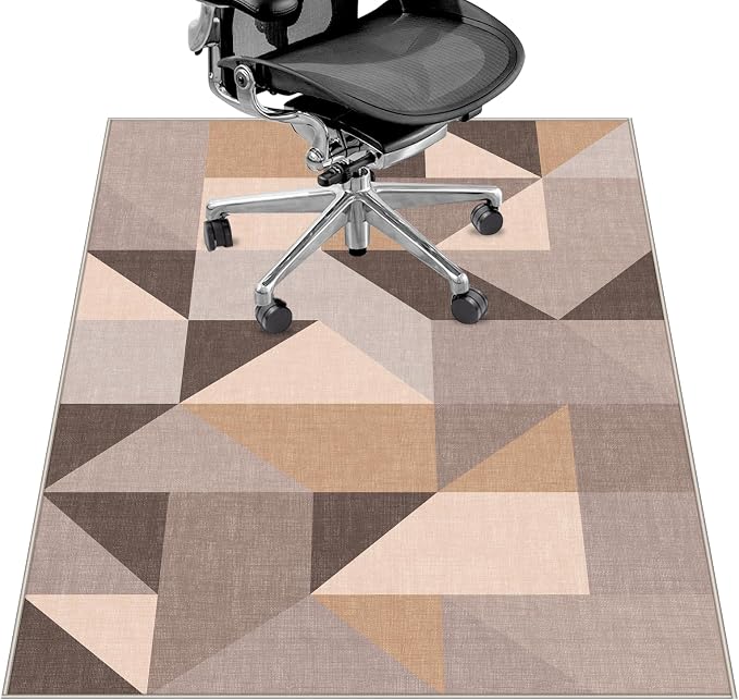 Office Chair Mat for Hardwood Floor&Tile Floor,36"x48" Heavy Duty Desk Chair Mat for Hard Floors,Under Desk Rug for Rolling Computer Chair,Anti Slip,Low Pile Carpet Floor-Light Geometry