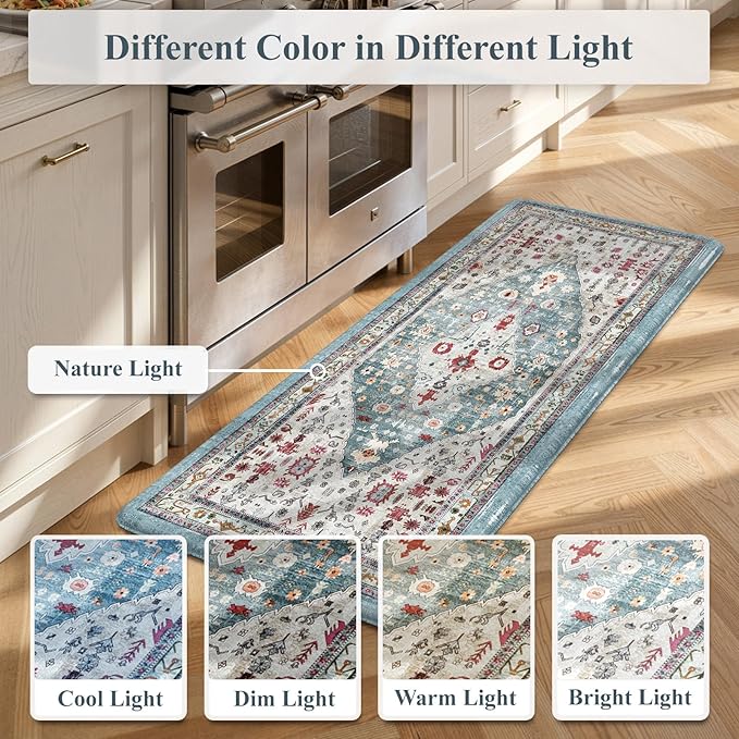 Collive Kitchen Mats for Floor, Cushioned Anti Fatigue Kitchen Rugs Waterproof Sink Rugs Non Slip, Soft Comfortable Standing Mats for Office, Laundry, 17”x59”