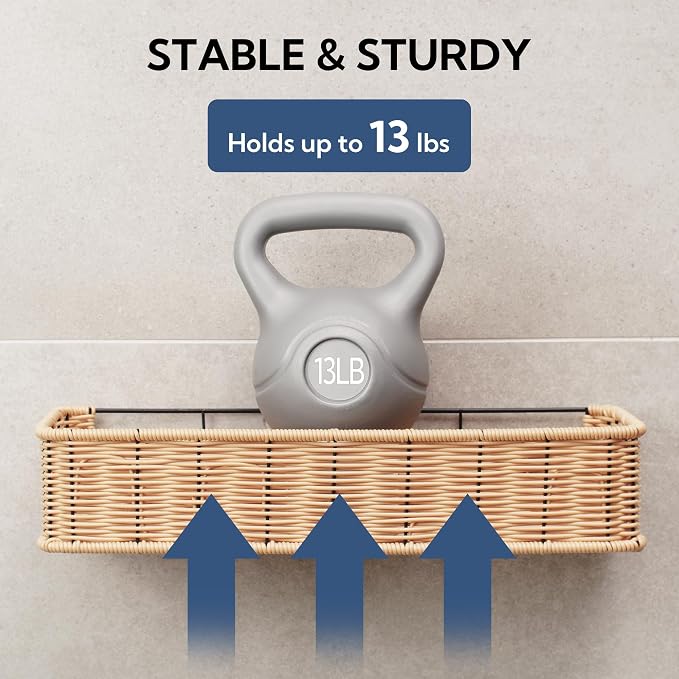 GRANNY SAYS Shower Caddy Hanging, 2 Pack Bathroom Shelves for Shower, Waterproof Shower Shelf for Inside Shower, Shower Shelves for Organization and Storage, Wicker Shower Rack for Home Decor, Natural
