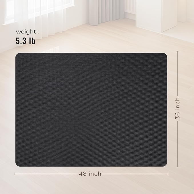 Office Chair Mat for Hard Floors,36"x48" Anti-Slip Waterproof Hardwood Floor Chair Mat,Heavy Duty Floor Protector Rolling Chairs for Home Office(Black)