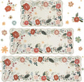 Homcomoda Floral Kitchen Rugs Mats for Floor 3PC, Farmhouse Non Slip Kitchen Rug Runner, Washable Non Skid Kitchen Rugs, Comfort Standing Mat for Laundry, Desk, Bar, Office, Beige