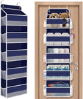 SpaceHacks 1 Pack Over The Door Organizer, Hanging Storage Organizer with Clear Window, 40lb Ultra Sturdy Large Capacity Room Organizer for Pantry Laundry Bathroom Nursery Closet (Blue)