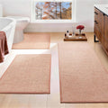 YIHOUSE Pink Bathroom Rugs Sets 3 Piece, Quick Dry Thin Bath Mat with Toilet Rug, Non Slip Absorbent Machine Washable, Bath Runner Rugs for Bathtub Sink Home Decor