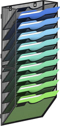 Kuntine.B Wall File Organizer Office Hanging Magazine Holder Wall File Organizer for Office Home (Black, 10 Tier)