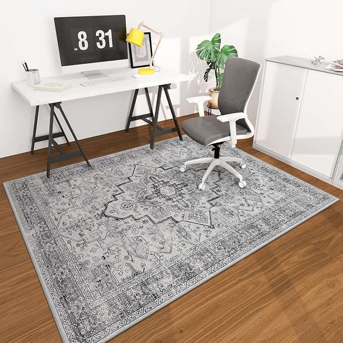 chakme Office Chair Mat for Hardwood Floor, 72"x48" Easy Glide Computer Desk Mat Protector for Rolling Chair Under Desk Rug Nonslip Backing, Machine Wash, (Boho)