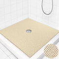 Square Shower Mat Non Slip: 27 x 27 Inch Extra Large Loofah Shower Mats for Inside Shower - Anti Slip Shower Stall Matt with Drain Hole in Middle