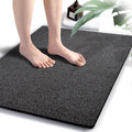 godehone Shower Mats Non Slip Without Suction Cups, PVC Loofah Bathroom Mats, Loofah Mats for Shower and Bathroom, Quick Drying, 23.6× 34.6 Inch, Black