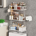 Godboat Bathroom Organizers and Storage, 3-Tier Over The Toilet Storage, Wall Shelf with Paper Holder and 2 Hooks, No Drilling Cool Decor and Home Decor, Gifts for Women, Mom, Mothers Day (White)