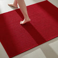 TYUU Large Christmas Bathroom Rugs Non Slip Washable Bath Rugs Super Absorbent Bathroom Rug Thin Quick Dry Low Pile Bath Mats, Red 36"x60"