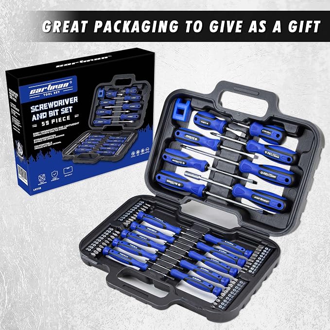 CARTMAN 59-in-1 Precision Screwdriver Set Professional Magnetic Repair Tool Kit for Small Machinery Office Equipment Computers