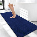 OLANLY Thick Bathroom Runner Rugs 47x20, Extra Soft Absorbent Chenille Bath Rugs, Rubber Backing, Machine Wash Dry, Long Bath Mats for Bathroom Floor, Tub and Shower, Home Decor Accessories, Navy