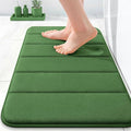 OLANLY Memory Foam Bath Mat 24x16, Super Soft Absorbent Bathroom Rugs, Quick Dry, Machine Washable Shower Floor Rugs, Bathmat Carpet, Bathroom Home Decor Accessories, Olive Green