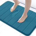 Buganda Memory Foam Bath Mat, 30" x 20", Ultra Soft and Non-Slip Bathroom Rugs, Water Absorbent and Machine Washable Bath Rug for Bathroom, Shower, and Tub, Peacock Blue