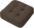 GOFORIT Chair Cushions,Tufted Shredded Memory Foam Chair Pads, Non-Slip Seat Cushions with Removable Cover,16'' x 16'', Brown