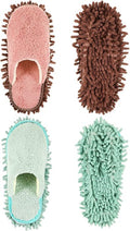 Jecery 2 Pair Microfiber Slippers Floor Cleaning Chenille Mop Slippers Base Board Cleaner Household Cleaning Tools for Wood Floor Dust Dirt Tool Supplies