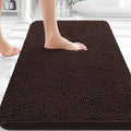 OLANLY Bathroom Rugs 32x20, Extra Soft Absorbent Chenille Bath Rugs, Rubber Backing Quick Dry, Machine Washable Bath Mats for Bathroom Floor, Tub and Shower, Home Decor Accessories, Brown