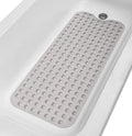 Extra-Long Non-Slip Bathtub & Shower Mat 39”x16” (Smooth/Non-Textured Tubs Only) Safe, Clean, Machine-Washable, Superior Grip&Drainage, Vinyl, Transparent Gray (Grey)