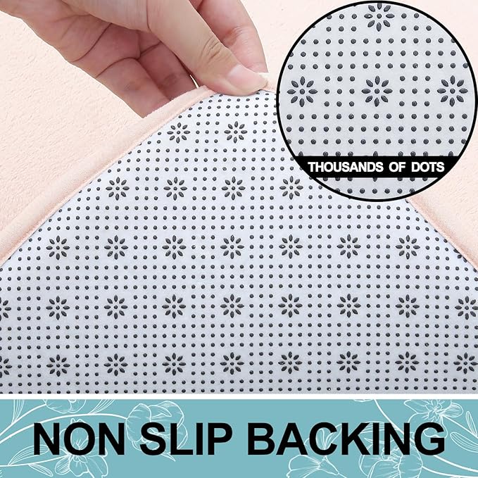Smiry Memory Foam Bath Mat 59x20, Extra Soft and Absorbent Bathroom Mats, Non Slip Washable Carpet for Floor, Shower and Tub, Pink