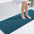 OLANLY Bathroom Runner Rugs 59x20, Soft Absorbent Chenille Bath Rugs, Rubber Backing Quick Dry, Machine Washable Long Bath Mats for Bathroom Floor, Tub and Shower, Home Decor Accessories, Peacock Blue