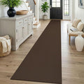 KOZYFLY Braided 2x16 Runners Rugs for Hallway, Extra Long Washable Runner Rug, Woven Non Slip Kitchen Runner, Cotton Entryway Rug, Floor Carpet for Entry, Aisle, Hall, Brown/Dark Brown