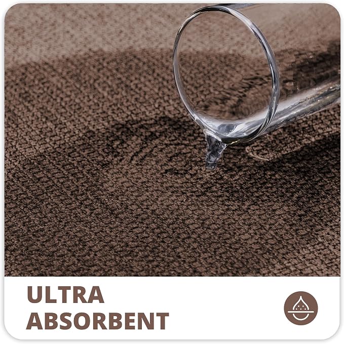 Bosap Toilet Rugs U Shaped Bathroom Rug,Machine Washable Non Slip Quick Dry Super Absorbent Ultra Thin Toilet Mats for Bathroom Toilet.Brown,1'8"x2'(20x24inch)