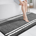 PURRUGS Bathroom Rug Non-Slip Machine Washable 30" x 60", Super Absorbent and Quick Dry Shaggy Microfiber Bath Mat, Extra Soft and Plush Bath Rug for Bathtub, Shower, and Sink, Charcoal