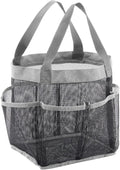 Lifewit Mesh Shower Caddy Portable for College Dorm Room Essentials with 7 Pockets, Freestanding Hanging Organizer Basket, Quick Dry Tote Bag for Camping, Bathroom, Beach, Travel, 1 Pack, Grey