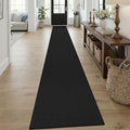 KOZYFLY Black 2x18 Runners Rugs for Hallway, Extra Long Washable Runner Rug, Woven Non Slip Kitchen Runner, Cotton Entryway Rug, Floor Carpet for Entry, Aisle, Hall, Black/Dark Grey