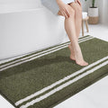 PURRUGS Bathroom Rug Non-Slip Machine Washable 30" x 60", Super Absorbent and Quick Dry Shaggy Microfiber Bath Mat, Extra Soft and Plush Bath Rug for Bathtub, Shower, and Sink, Olive Green