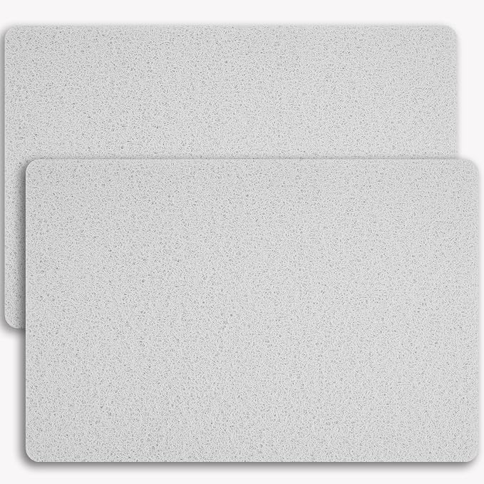 Hargiis Non-Slip Bathtub Mat, 2 Pack Anti Slip Shower Mat, Fast Drying Bathtub Mats, Foot Scrubber Mat, Anti Slip Mat for Tub, Floor, Bathroom, Kitchen, Home, Hotel (White 24"×16"+24"×16")
