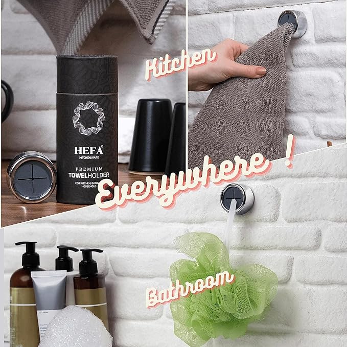HEFA Towel Hooks, Towel Holder, Dish Towel Holder, Kitchen Organization, Kitchen Towel Hook, Kitchen Towel Holder, Hand Towel Holder, Kitchen Gadgets
