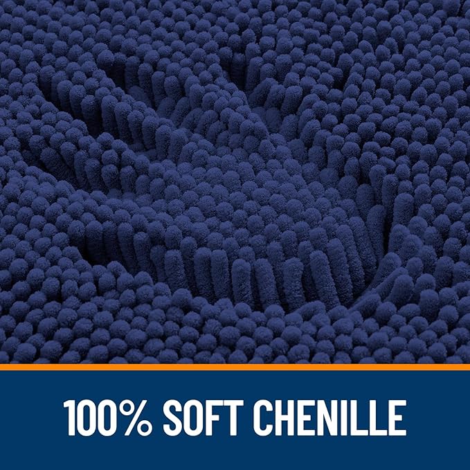 OLANLY Large Bathroom Rugs 40x32, Soft Absorbent Chenille Bath Rugs, Rubber Backing Quick Dry, Machine Washable Bath Mats for Bathroom Floor, Tub and Shower, Home Decor Accessories, Twilight Sapphire
