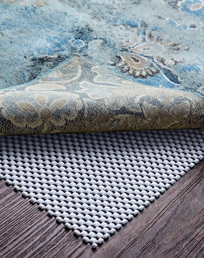 Veken 3x5 Ft Rug Pad Gripper for Hardwood Floors, Non Slip Grey Blue Rug Pads for Area Rugs, Thick Rug Grippers for Tile Floors, Under Carpet Anti Skid Mat, Keep Your Rugs Safe and in Place