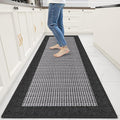 StepRite Kitchen Rugs, Kitchen Mats for Floor, 70"x24" Non-Slip Machine-Washable Kitchen Throw Rug, Absorbent Runner Rugs Office, Sink Standing Desk Mat, Decor Carpet, Black