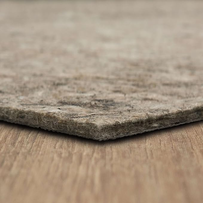 Mohawk Home Non Slip Rug Pad 8' Square - 1/2" Thick Felt + Latex Rubber Gripper - Dual Surface Cushion for Hardwood, Carpet, Tile Floors, Made in USA