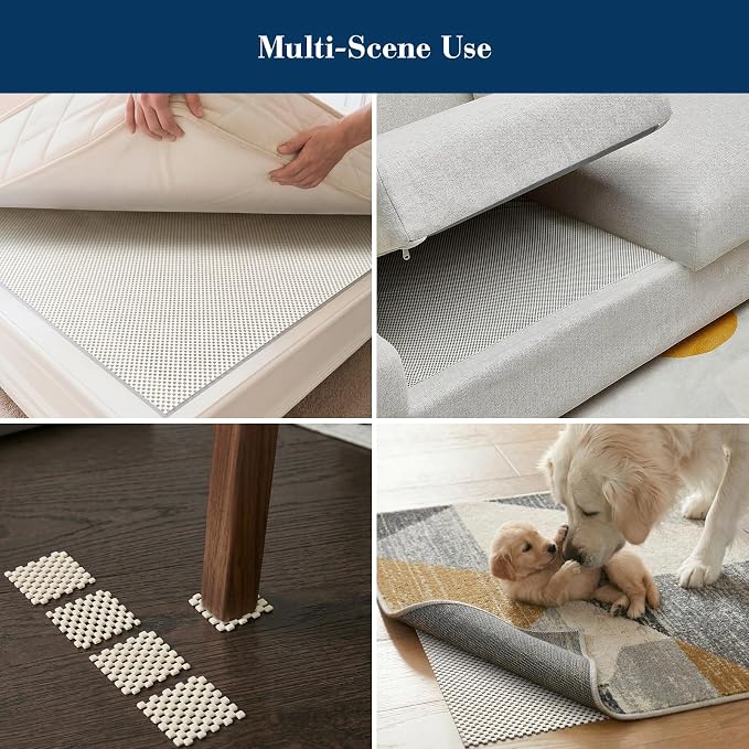 Veken Rug Gripper Pad for Hardwood Floors, Thick Non Slip Rug Pads for Area Rugs, Rug Grippers for Tile Floors, Under Carpet Anti Skid Mat, Keep Your Rugs Safe and in Place, 2x3 Ft