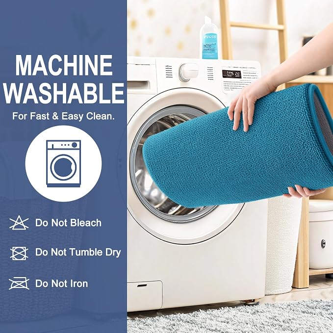 OLANLY Thick Memory Foam Bathroom Runner Rugs 47x20, Extra Soft Absorbent Long Bath Mats, Quick Dry, Non-Slip, Machine Washable Mats for Bathroom, Tub and Shower, Home Decor Accessories, Peacock Blue