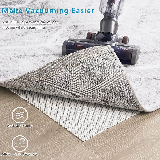 Non Slip Area Rug Pads Non Skid Rug Gripper 6x9 Feet Extra Thick Pad Anti-Slip Carpet Rug Mats for Hardwood Surface Floors, Keep Rugs Safe and in Place (6 x 9 Ft)