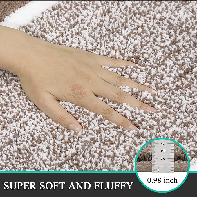 Pauwer Bathroom Rugs Sets 2 Piece, Non Slip Bath Mats for Bathroom, Absorbent Bath Rugs Floor Mat, Machine Washable Shower Rugs for Bath Floor, Tub and Shower