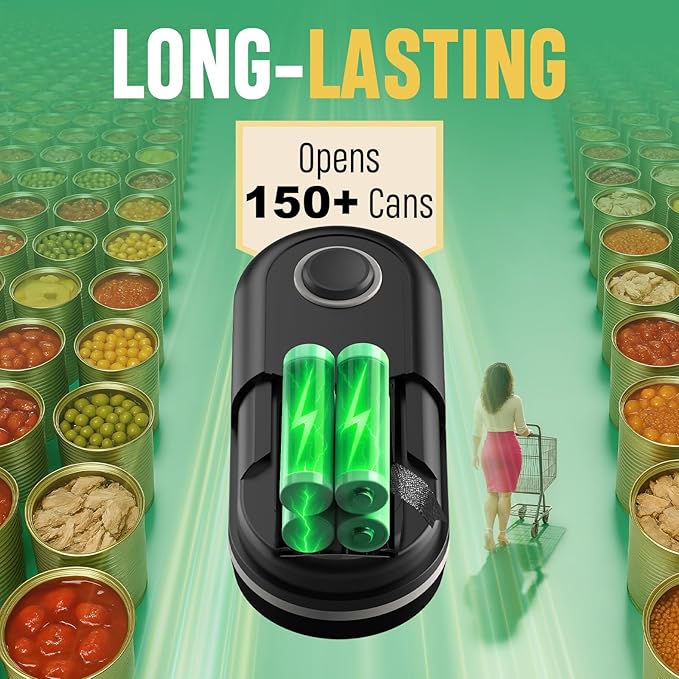 Handsfree Electric Can Opener Fits All Can Sizes, Electric Can Openers for Kitchen Food Safe with Smooth Edge, Kitchen Gadgets Battery Operated Can Openers for Seniors, Arthritis and Chef
