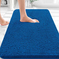 OLANLY Bathroom Rugs 35x24, Extra Soft Absorbent Chenille Bath Rugs, Rubber Backing Quick Dry, Machine Washable Bath Mats for Bathroom Floor, Tub and Shower, Home Decor Accessories, Deep Navy Blue