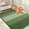 Smiry Dog Door Mat for Muddy Paws, Absorbs Moisture and Dirt, Low-Profile Entryway Mat with Non-Slip Backing, Entry Indoor Outdoor Doormat for Inside Floor (40x32 Inches, Green, Striped)