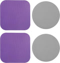 LUTER 4pcs Jar Opener, Rubber, Multi-function Silicone Bottle Opener for Seniors with Weak Hands Lid Cap Gripper Pads Kitchen Coasters Gadgets(Grey, Purple)