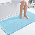 OLANLY Bathroom Runner Rugs 47x20, Soft Absorbent Chenille Bath Rugs, Rubber Backing Quick Dry, Machine Washable Long Bath Mats for Bathroom Floor, Tub and Shower, Home Decor Accessories, Sky Blue