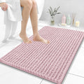 OLANLY Bathroom Rug Mat 36x24, Thick Soft and Absorbent Chenille Bath Mat, Non-Slip Rubber Backing, Machine Washable Quick Dry Bath Rugs for Tub Shower Floor, Home Decor Accessories, Dusty Rose