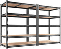REIBII 2400LBS Garage Shelving 5 Tier Storage Shelves Heavy Duty, Adjustable Metal Shelving Unit,Garage Shelves for Basement,Warehouse,Pantry,Closet,Kitchen 72" H x 35.55" W x 16" D,2 Pack | Heavy Duty